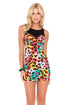 Luli Fama Salty Skin Mesh Sweetheart Body Con Dress